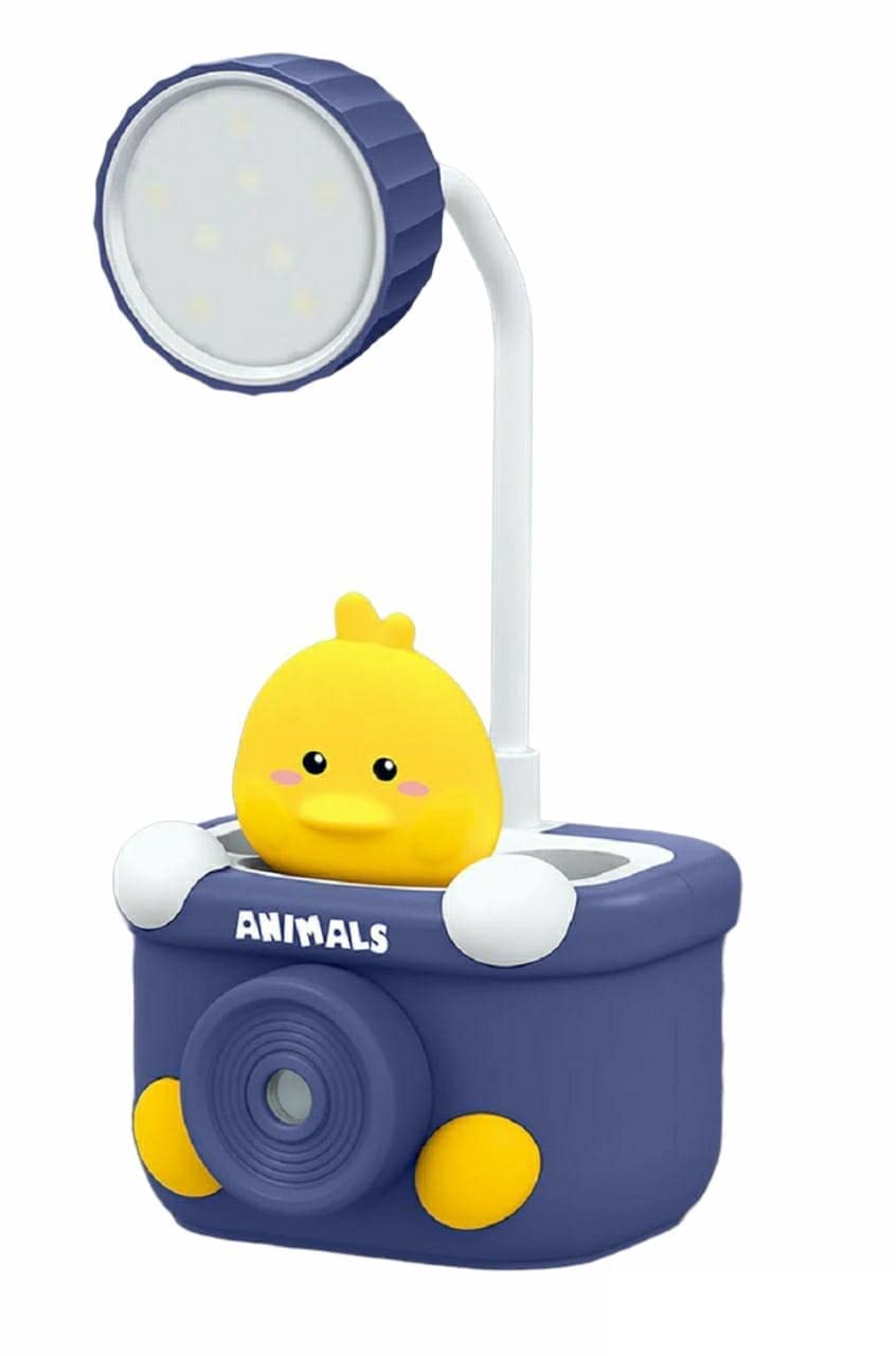 TONICTOYS Cute Animal Table Lamp - Rechargeable Desk Lamp with Pen Holder & Sharpener, Study Desk Light for Study Room/Home/Office (Multi Color and Animals)-picture-27