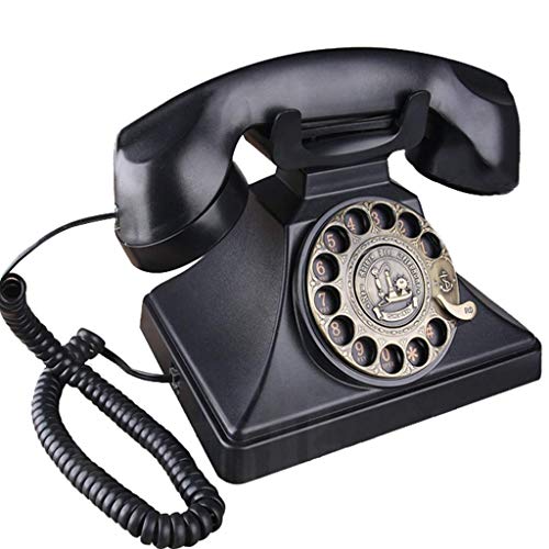 Telefone vintage clássico, estilo retrô anos 70, mostrador giratório de metal, linha fixa antiga ret