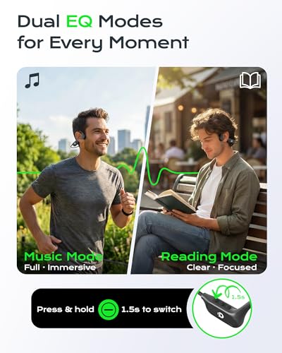 Image of DEMICEA Open Ear Bone Conduction Headphones for Running - Bluetooth 6.0 Wireless Sport Earphones, Up to 12H Playtime, IP54, Built-in Mic, Secure Fit