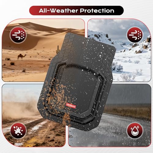 Image of Coverado Car Floor Mats for Cars, Waterproof All Weather Protection, Deep Dish Car Mats, Universal Trim to Fit Automotive Mats Car Accessories for Cars SUV Truck, 3PCS Set, Black