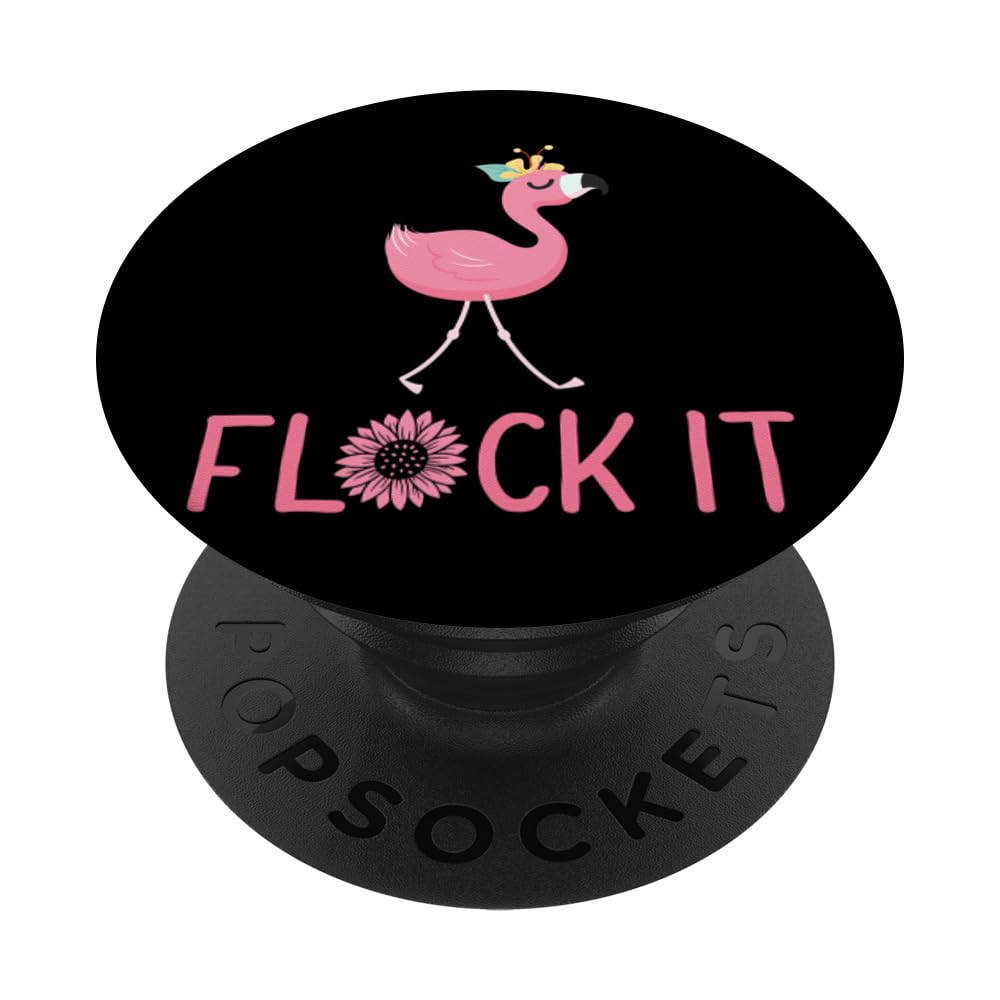 Flock It Funny Flamingo Girl PopSockets Swappable PopGrip