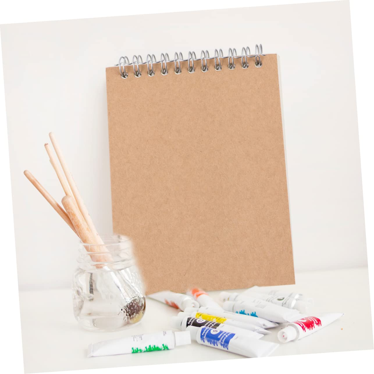 SHOWERORO 12 Stück Kraftpapier Notizbücher A6 mit Spiralbindung Blanko Seiten Notizheft für Schule und Büro 12stücke Braunes Papier Kraft Cover Design