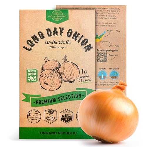 Onion Walla Walla Seeds Pack 1G - Over 275 Non-GMO Heirloom Onion Seeds for Planting Vegetables in Individual...