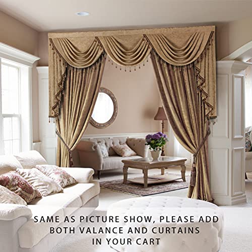 ELKCA Double-Sided Chenille Valance for Living Room,Coffee Curtains Valance with Beads for Bedroom,Rod Pocket (W79Inch,1 Panel) by ELKCA - Image 7