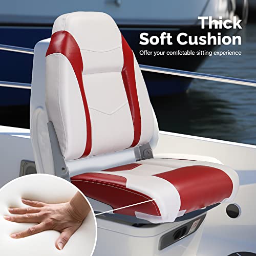 image for PEXMOR Boat Seats Low/High Back, Folding Boat Seat Included, Fold-Down