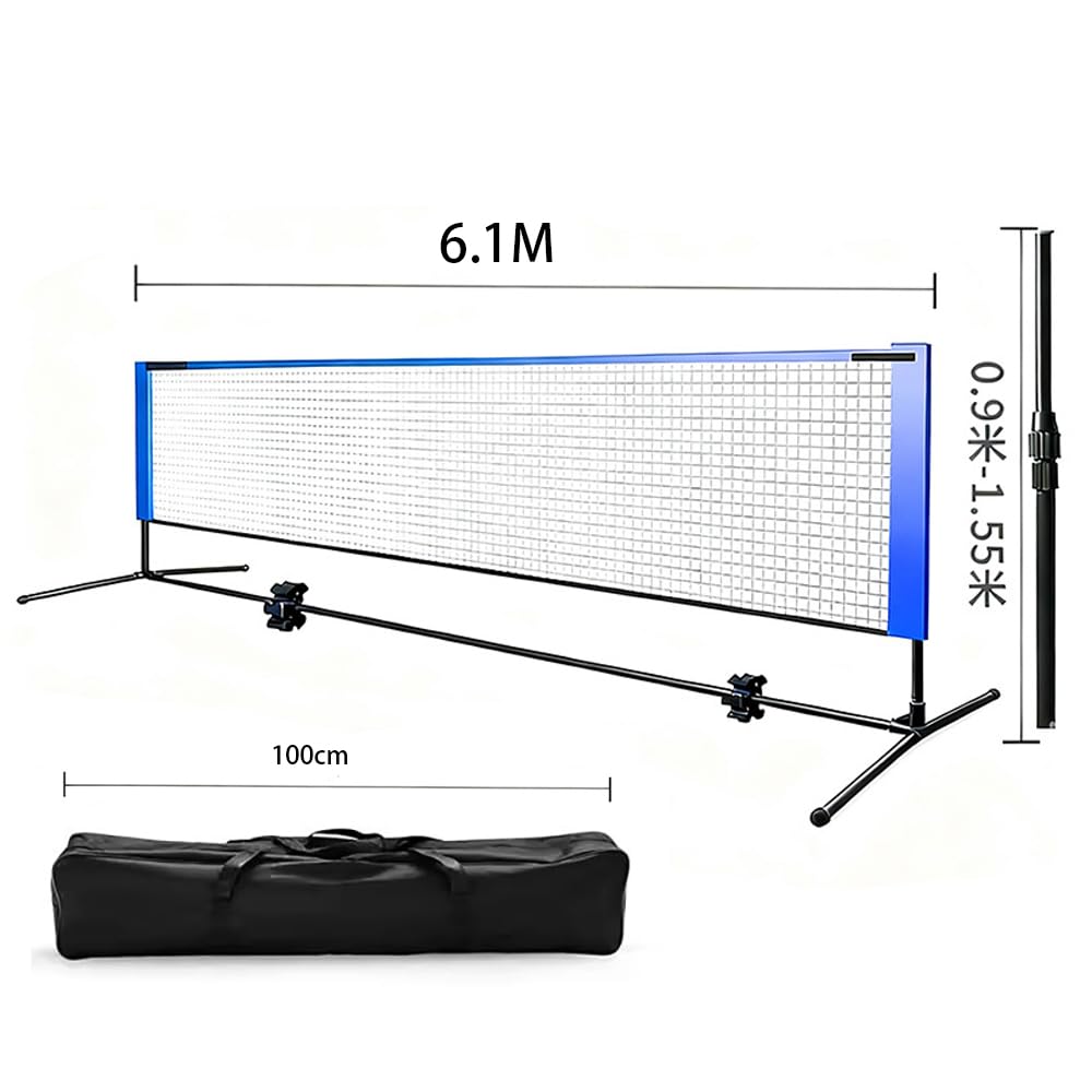 Rete Pallavolo Da Giardino,Rete Tennis Portatile,Altezza Regolabile a 5,1 M e Fornito Con Borsa Portatile,Facile Da Montare e Smontare,Adatto a Vari Ambienti,Ideale Per Tennis,Pallavolo e Altro