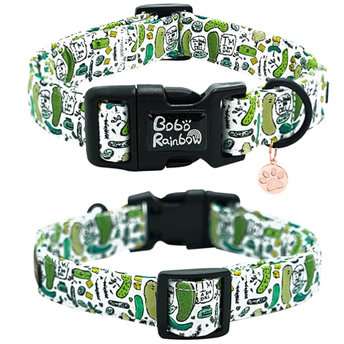 Image of Dog Collar-Cute Dill Print Adjustable Pet Collars Comfortable Spring Summer Cotton Puppy Collar Durable Gift for X-Small Dogs
