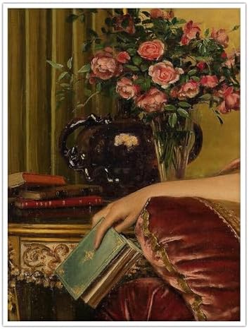 Vintage Art Portrait Maximalist Decor with Baroque Rococo Canvas Wall Art Print Eclectic Room Decor Oil Painting Renaissance Traditional for Living Room, Office, Bedroom - 12x16in Unframed