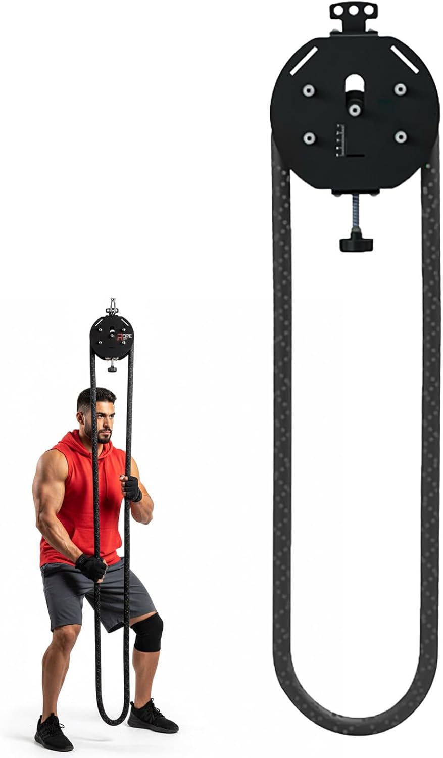 Resistance Trainer Machine, Endless Rope Trainer, Pulley Rope Puller Fitness Rope Trainer, Pulley Rope Climbing Machine Adjustable Resistance Machine for Home Gym