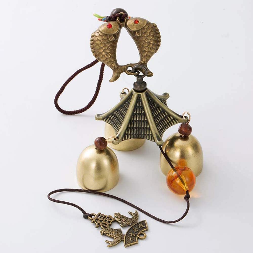 Campanelli Eolici Cinesi In Lega - 2 Pezzi Con Forme Di Pesce Ed Elefante, Decorazione Feng Shui