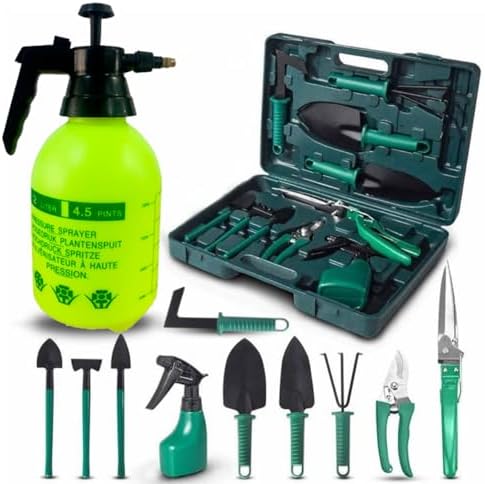 Kit Jardinagem Completo Pulverizador 2L Maleta com 11 Ferramentas...