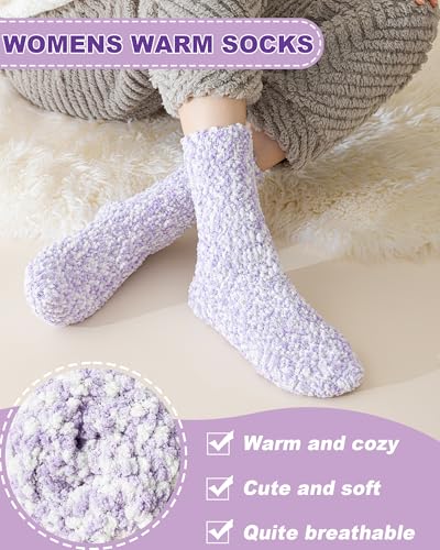 Womens Fuzzy Socks Cozy Fluffy Winter Slipper Warm Home Sleeping Soft Socks 3 Pairs3