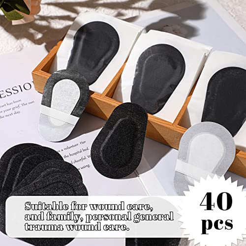 Image of Panitay 40 Pcs Eye Patches for Adults,3 X 2 Inch,Black | Disposable Breathable Medical Bandage, Adhesive Design for Amblyopia Lazy Correction Therapy, Daily Use Patches