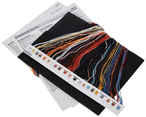 Image of Dimensions 'Tiger Chilling Out' Counted Cross Stitch Kit, 18 Count Black Aida, 9 inch x 14 inch