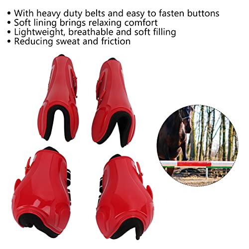 4 Unidades de Botas de Tendão de Cavalo – Botas Frontais Abertas Em PU e Botas de Suporte para Perna