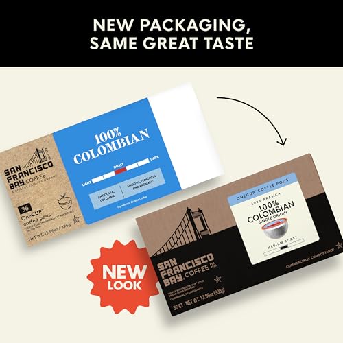 Image of San Francisco Bay K-Cup Coffee Pods, 100% Columbian (36 ct), Medium Roast, Commercially Compostable Single-Serve Coffee Pods