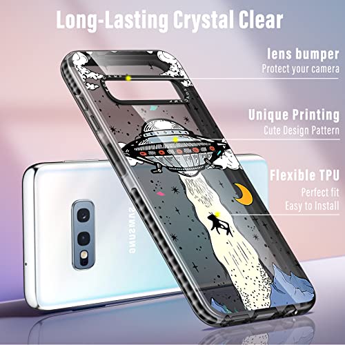 Toycamp for Samsung Galaxy S10E Case, Cute Funny Alien UFO Design for Women Girls Boys Teens for Galaxy S10E Cases, Cute Cartoon Alien Print Cover for S10E Case, 5.8'' - image 3