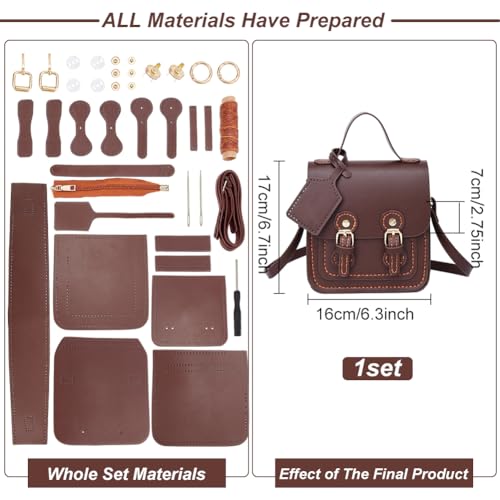 WADORN DIY Leather Shoulder Bag Making Kit - Image 2