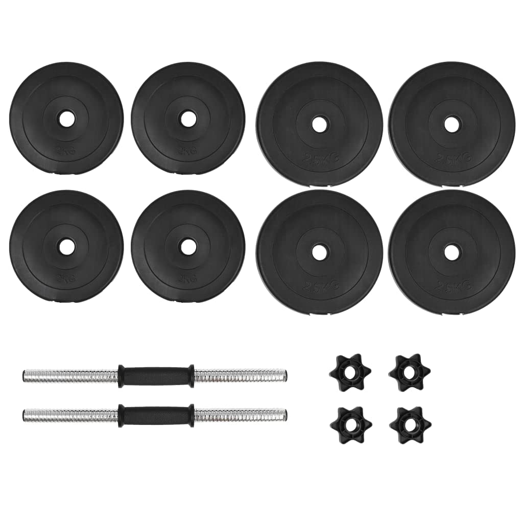 vidaXL Set Manubri 14 pz 20 kg Bilanciere Barre Acciaio Piastre Dischi di Peso