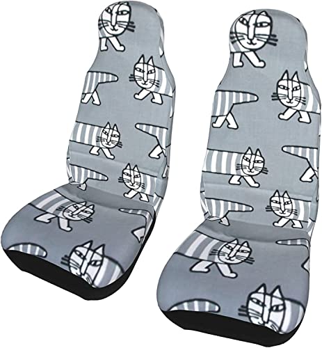 リサ ラーソン 車 シート カーシートカバー フロントシートカバー2個 通気性 軽自動車 普通車 前席適用 おしゃれ かわいい 座席保護カバー 取り付け簡単 防水 耐久性と汚れに強く、四季適用