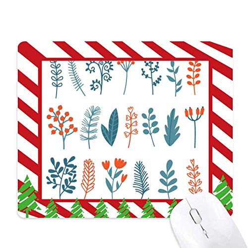 Tapis de souris canne de Noël tapis de bureau illustré végétal coloré de fête