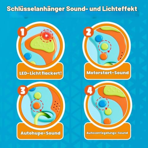 JOYIN Kleinkind Spielen Telefon, blau Spielzeug Telefon Set, Keyfob Schlüssel Spielzeug und Kreditkarten Set, Kinder Handy Spielzeug… – Ansicht 4