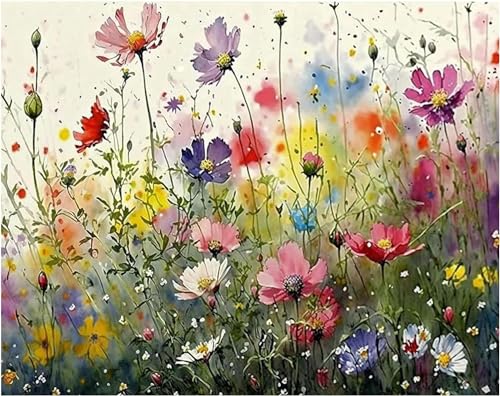 Mjhrcll X10923 Flower Stamped Cross Stitch Kits, Diy Colorful Flowers Cross Stitch Ornament Kits For Adults Beginners cover