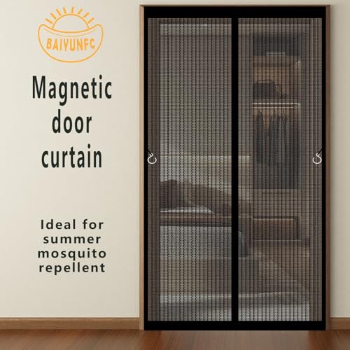 Moustiquaire porte magnétique pour bloquer les insectes noirs