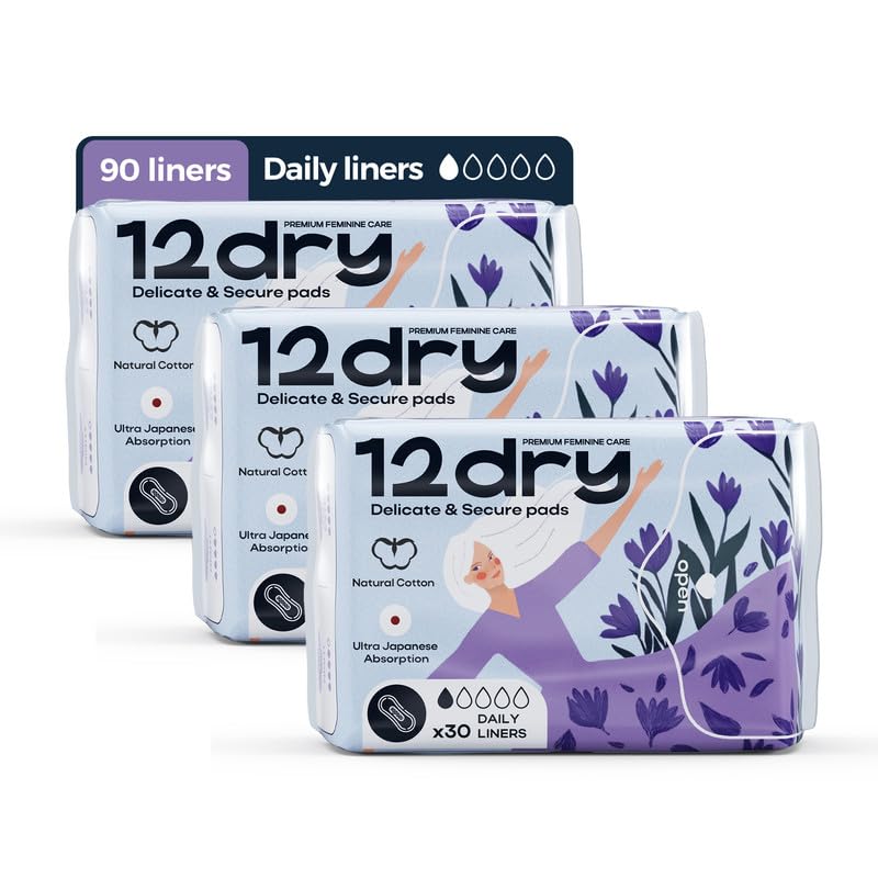 Ultra Thin Panty Liners Pads 90 Count for Daily Freshness Breathable Leak Proof Odor Control Soft Comfort Surface Secure Stay Put Fit Sustainable FDA CE Certified Pack of 3 Daily 3