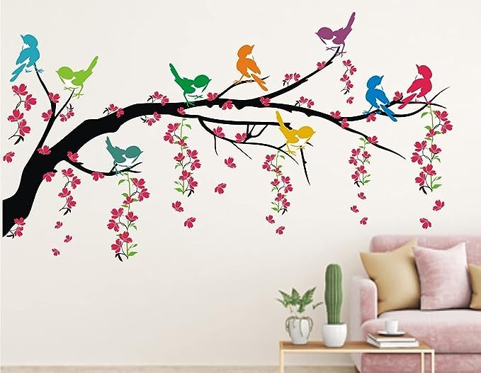 See full amazon price history chart for Nature Tree with Hanging Vine and Flower Colorful Birds Wall Sticker for Bedroom (Ideal Size on Wall: 110 cm x 60 cm),Multicolour Nature Tree with Hanging Vine and Flower Colorful Birds Wall Sticker for Bedroom (Ideal Size on Wall: 110 cm x 60 cm),Multicolour (B0D6BLTRRB) Amazon Price History, Amazon Price Tracker