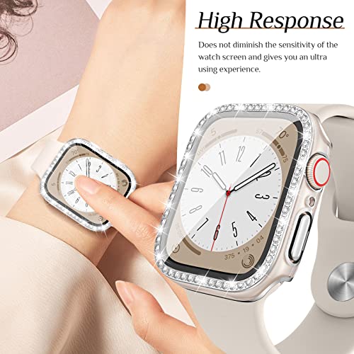 Goton 2 Stück Bling Schutzhülle für Apple Watch Displayschutzfolie 44 mm SE 3/2/1, Serie 6 5 4… – Ansicht 5