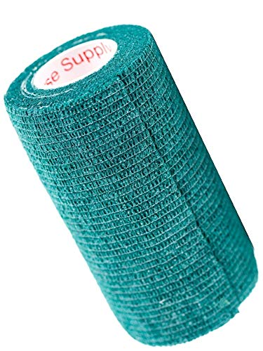 Image of Vet Wrap Tape (Hunter Green) (2 Pack) (4 Inch x 15 feet) Self Adhesive Adherent Adhering Cohesive Flex Self Stick Bandage Grip Roll Dog Cat Pet Horse