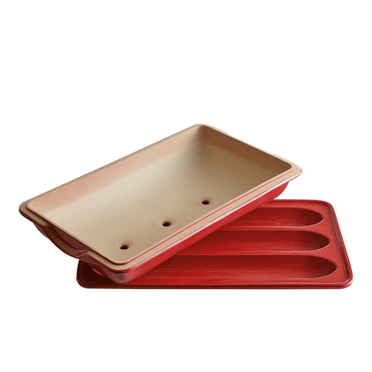 Emile Henry EH349506 Baguettes Stampo con Imballaggio Rinforzato, Marsala