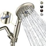 SunCleanse Shower Head, 7 Settings Hand held Shower with ON/OFF Pause Switch, Brushed Nickel High Pressure Shower Head with 71 inch Hose
