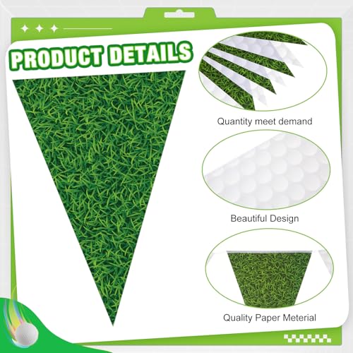 Image of Jetec 5 Pcs 49 ft Golf Party Decorations Pennant Banner Theme Triangle Flags Garland Bunting Banner for Fans Outdoor Indoor Home Sport Birthday Party Decorations Supplies