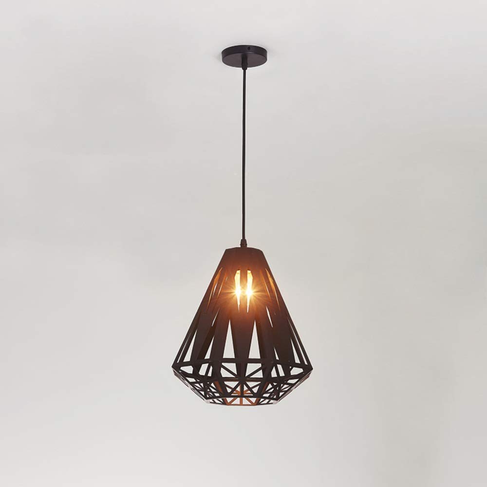 Luz de techo de metal moderna con acabado negro mate y suspensión regulable