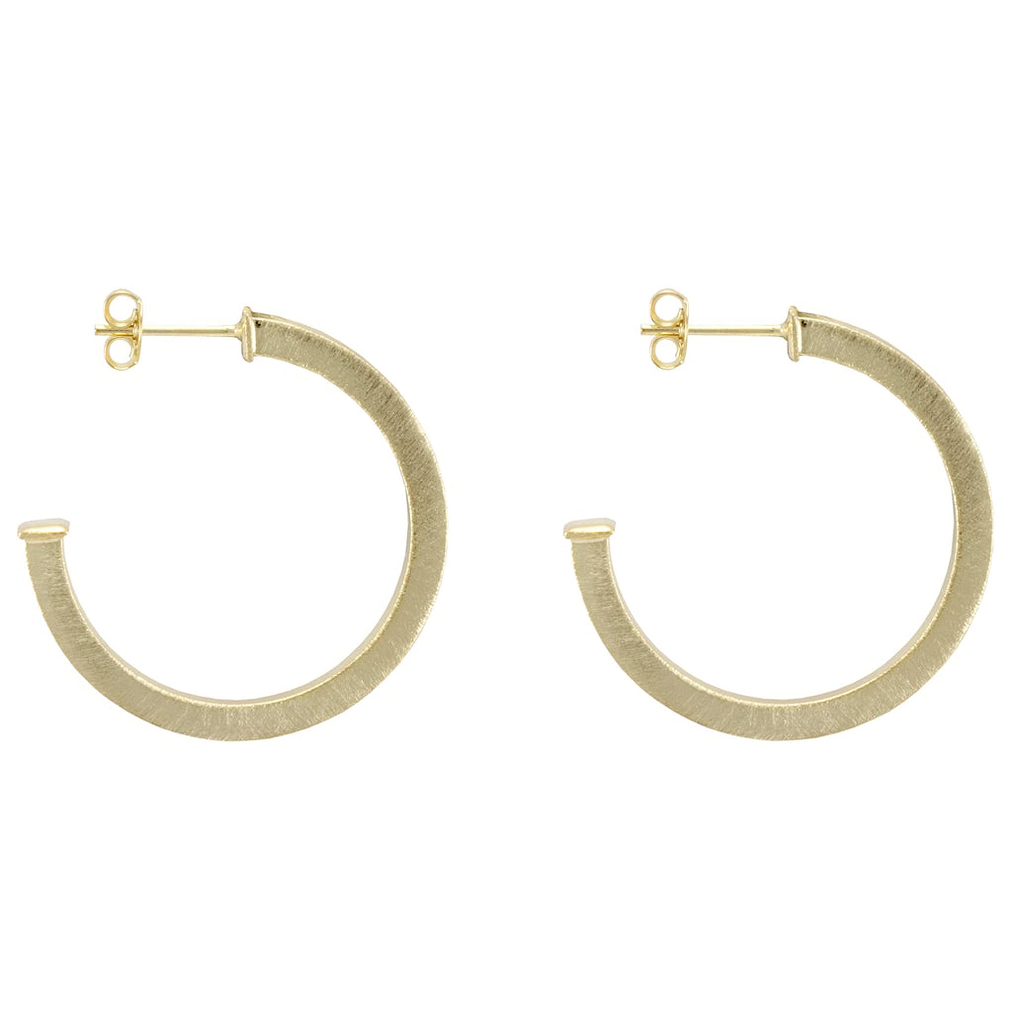 Sheila FajlElise Square Tube Hoop Earrings in 18k Brushed Gold Plated