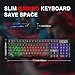 Rii RK100+ Multiple Color Rainbow LED Backlit Large Size USB Wired Mechanical Feeling Multimedia PC Gaming Keyboard,Office Keyboard for Working or Primer Gaming,Office Device