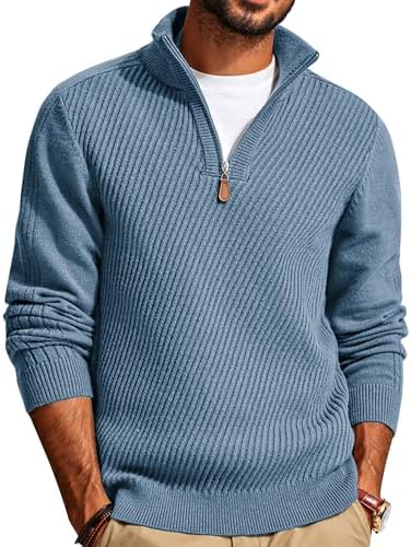 PJ PAUL JONES Herren Rollkragenpullover 1/4 Zip Troyer Pullover Langarm Strickpullover mit Turtleneck Sweater Pulli Winterpullover