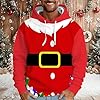 Christmas Jumpers for Men Novelty Elf Reindeer Ugly Sweater Unisex Family Xmas Pullover Top 3D Print Sweatshirts Business Knitted Sweater Lightweight Jumper Tops Festive Santa Tops (Hot Pink,5XL) #2