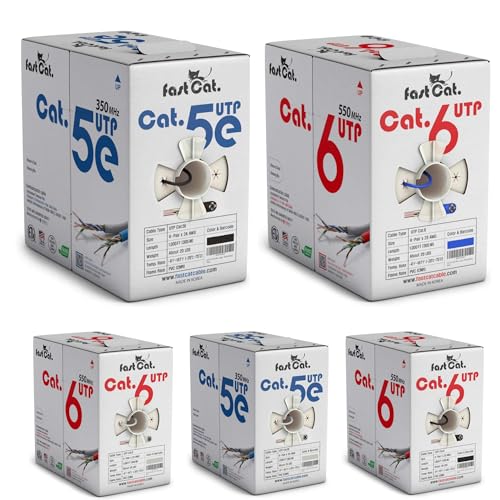 Cable Ethernet Cat6 y Cat5e Bundle 5 unidades 1000ft