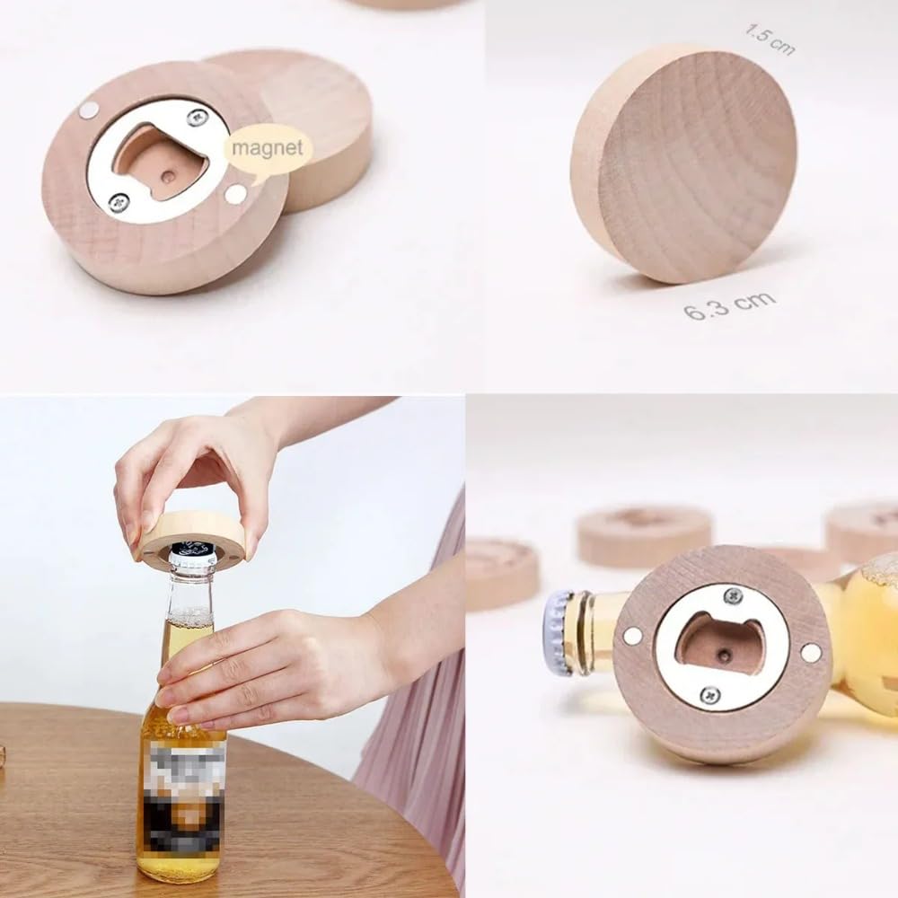 Personalisierter Flaschenöffner für Hochzeiten, Kühlschrankmagnet, Holz, magnetischer Flaschenöffner, Partygeschenk, Hochzeitsgeschenk, Souvenir für Gäste (100 Stück)