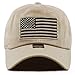 The Hat Depot Low Profile Tactical Operator USA Flag Buckle Cotton Cap (Khaki)