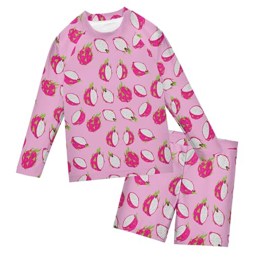 Pitaya Fruit Baby Boys' Toddler Long Sleeved Rashguard Swim Bathing Suit Set B0404724
