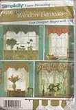 Simplicity 4656 Window Treatment Swag Valance Home Decorating Four Desinger Shapes with Trim