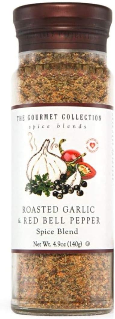 The Gourmet Collection Spice Blends Roasted Garlic and Red Bell Pepper Blend - Garlic Powder Seasoning for Cooking - Salt Free - Seafood, Meat, Eggs.