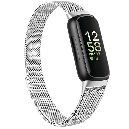 JKD Metal Bands Compatible with Fitbit Inspire 3 Bands for Women Men, Soft Mesh Loop Straps...