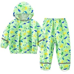 Domueay Dino Regenanzug Kinder Zweiteilig