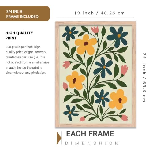 Image of kotart Boho Art Home Decoration Painting | Paintings With Frame For Living Room Bed Room Hotel Wall Decor Digital Reprint Set of 3 (19X25 inch)