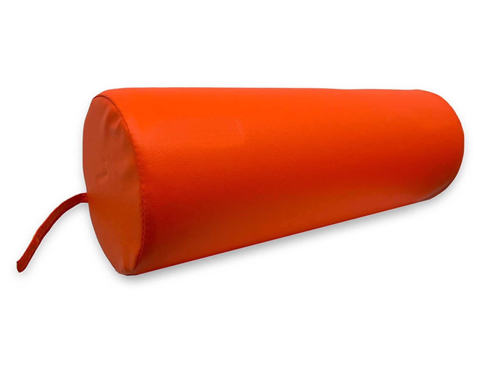 QUIRUMED Cojín Rodillo, 55 x 20 cm, color Naranja, Polipiel, Ergonómico, Relleno de espuma, para Yoga, para Fitness, para Masaje